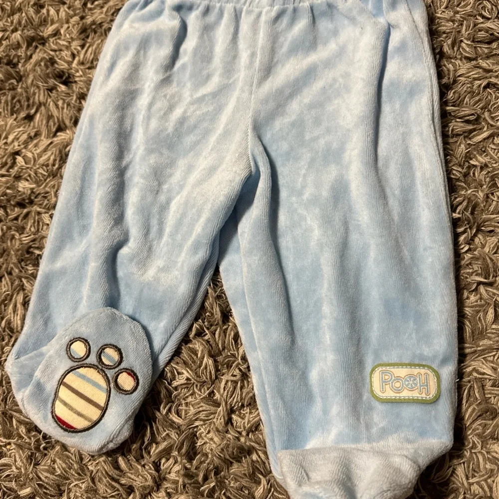 Vintage Disney Winnie the Pooh Embroidered Two Pc Set Boys Sz 3-6 months